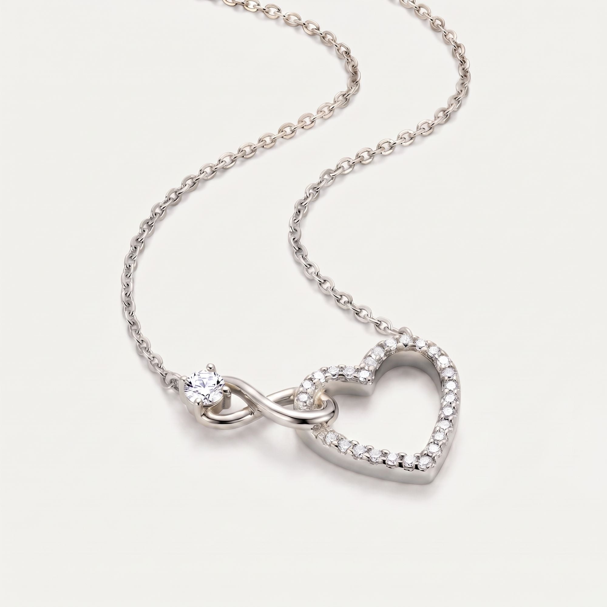 Mother and Daughter – Infinity Heart Necklace – Linked Together Forever