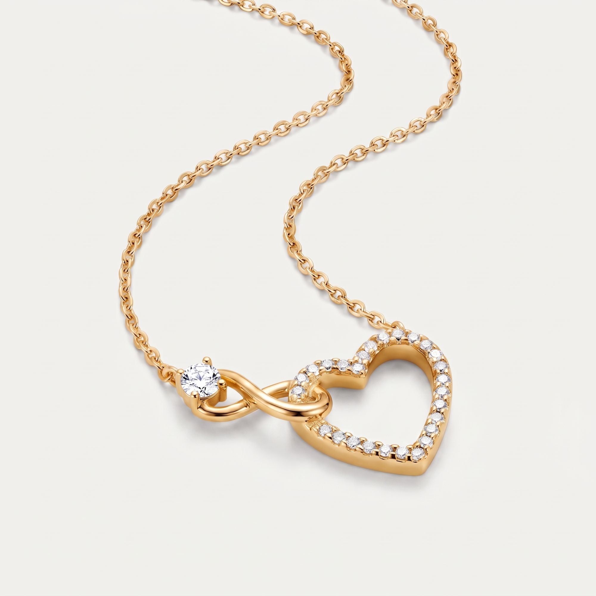 Mother and Daughter – Infinity Heart Necklace – Linked Together Forever