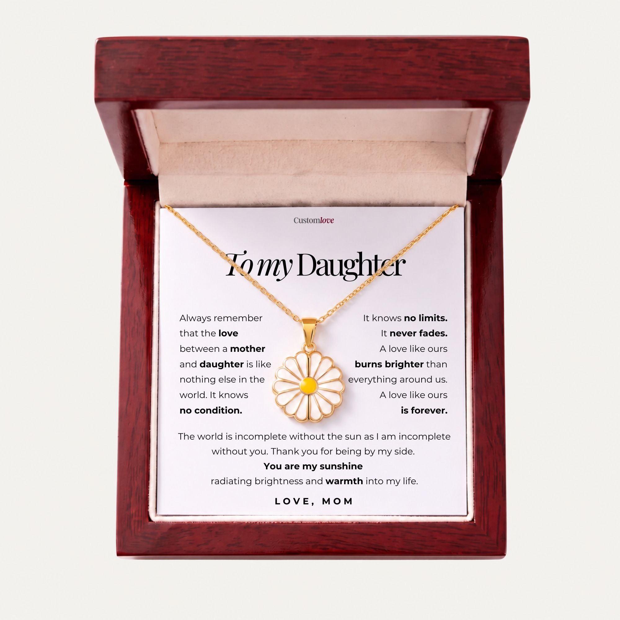 To My Daughter – You Are My Sunshine - Love Mom