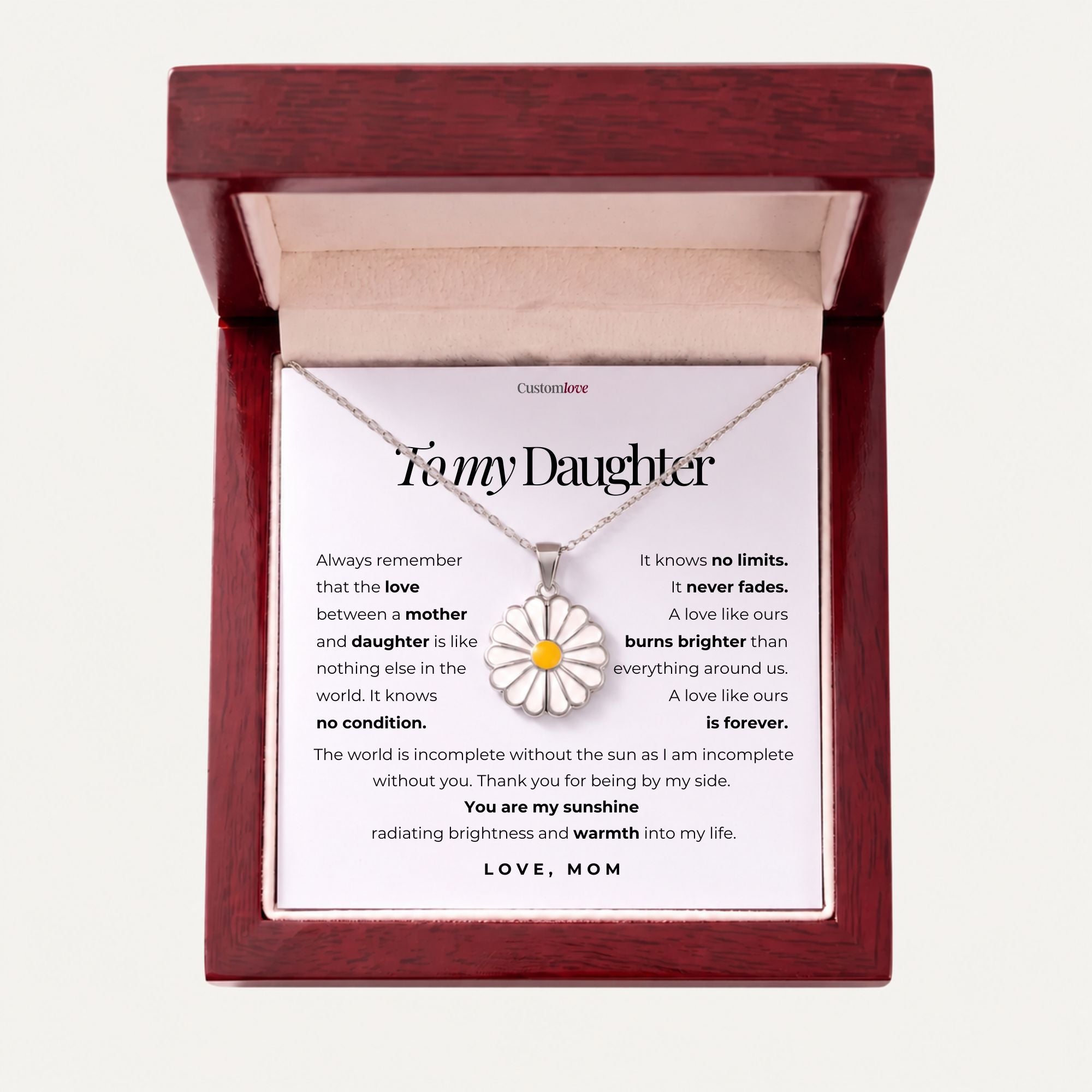 To My Daughter – You Are My Sunshine - Love Mom