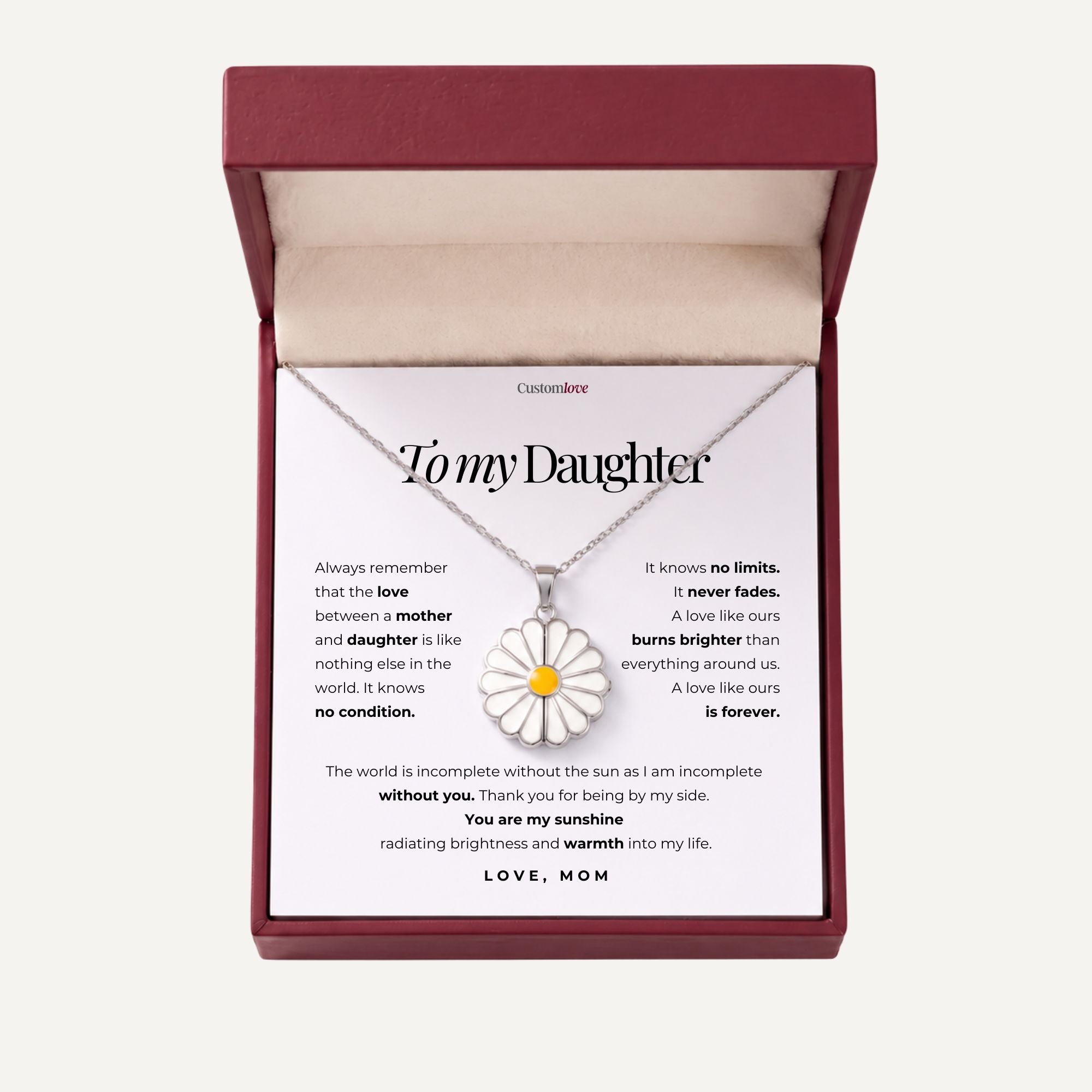 To My Daughter – You Are My Sunshine - Love Mom