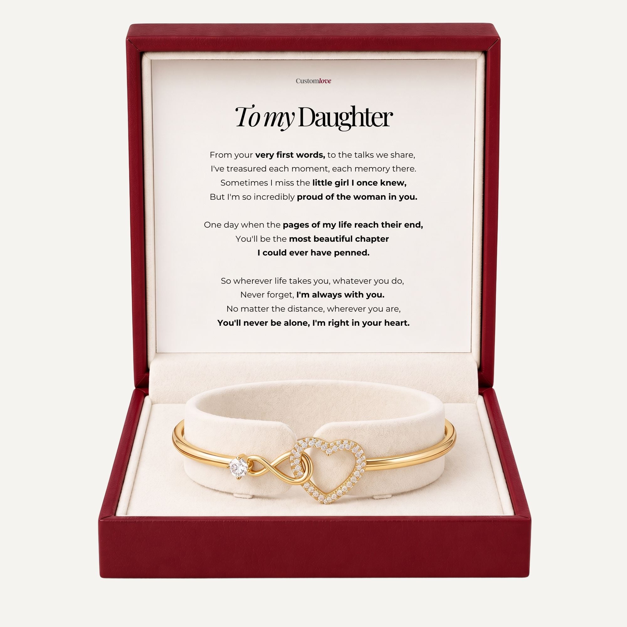 To My Daughter - Infinity Heart Bracelet – I Am Always With You