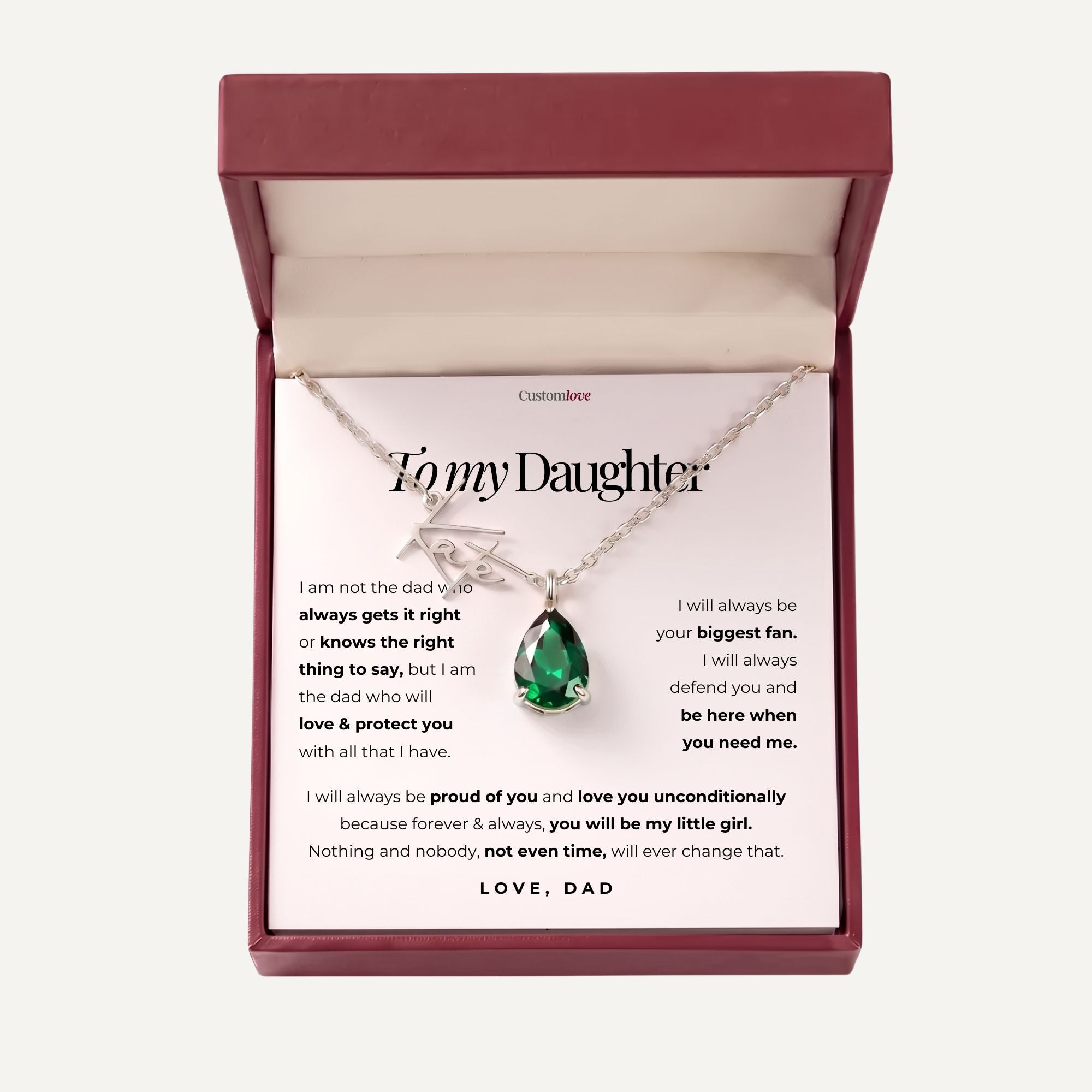 To My Daughter – I Am Proud of You - Signature with Birthstone Necklace