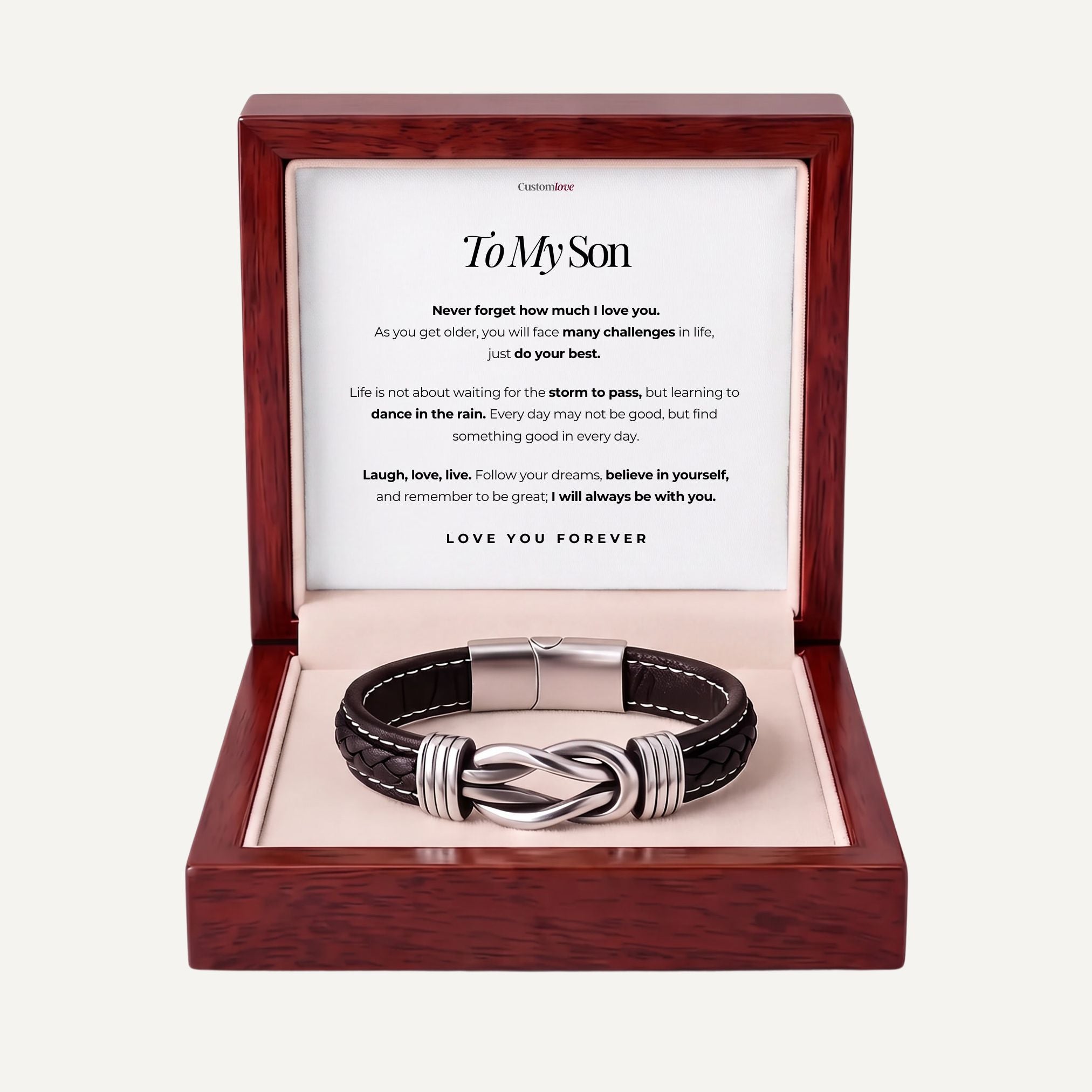 To My Son - Believe In Yourself - Infinity Bracelet