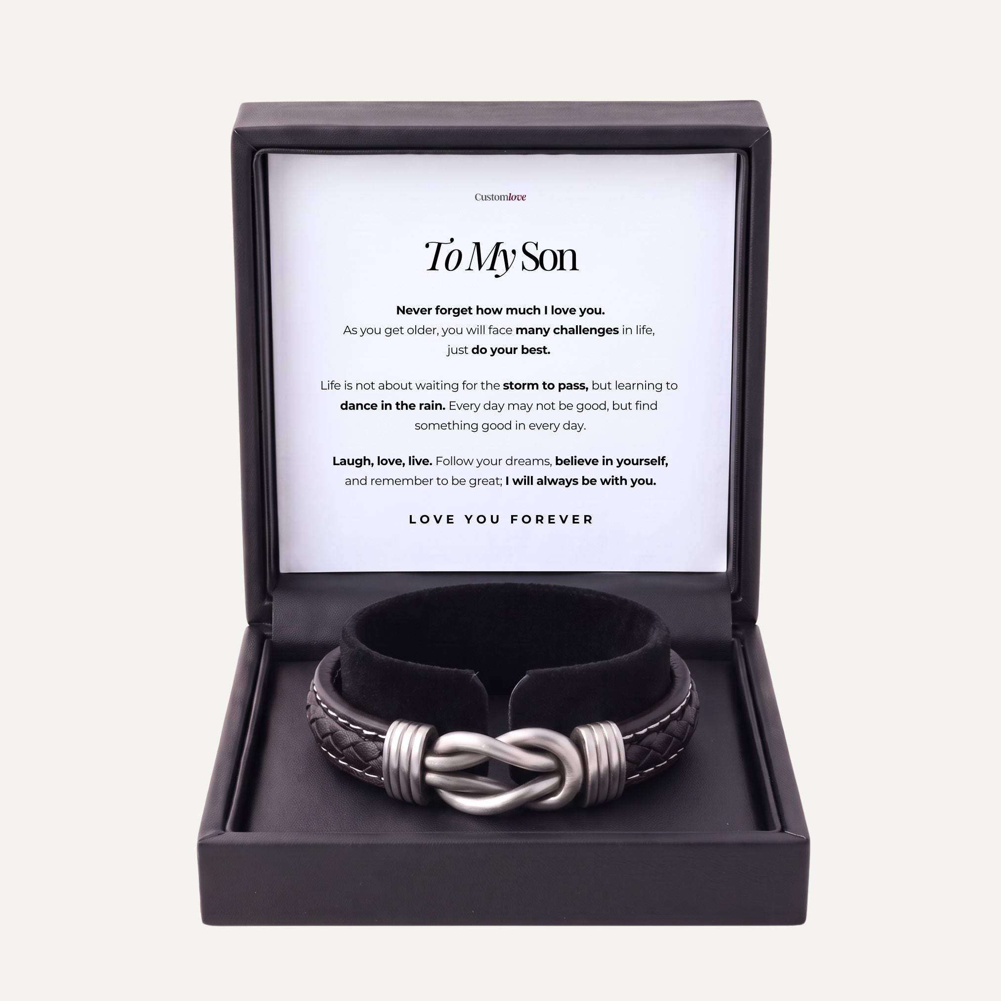 To My Son - Believe In Yourself - Infinity Bracelet