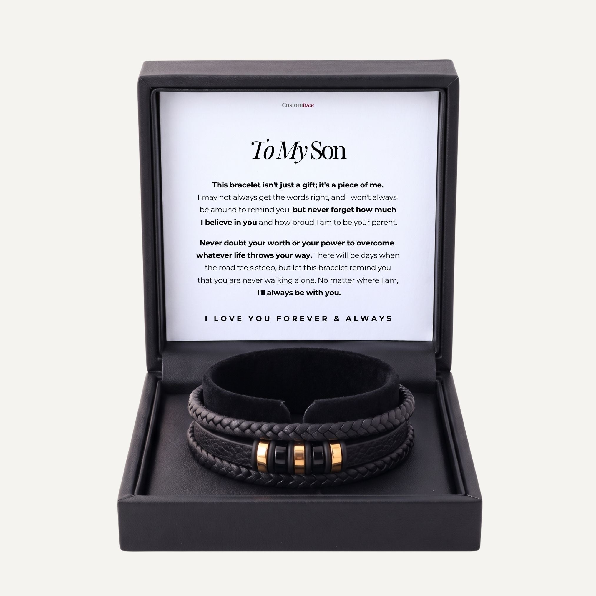 To My Son - You Are Never Walking Alone - Braided Bracelet
