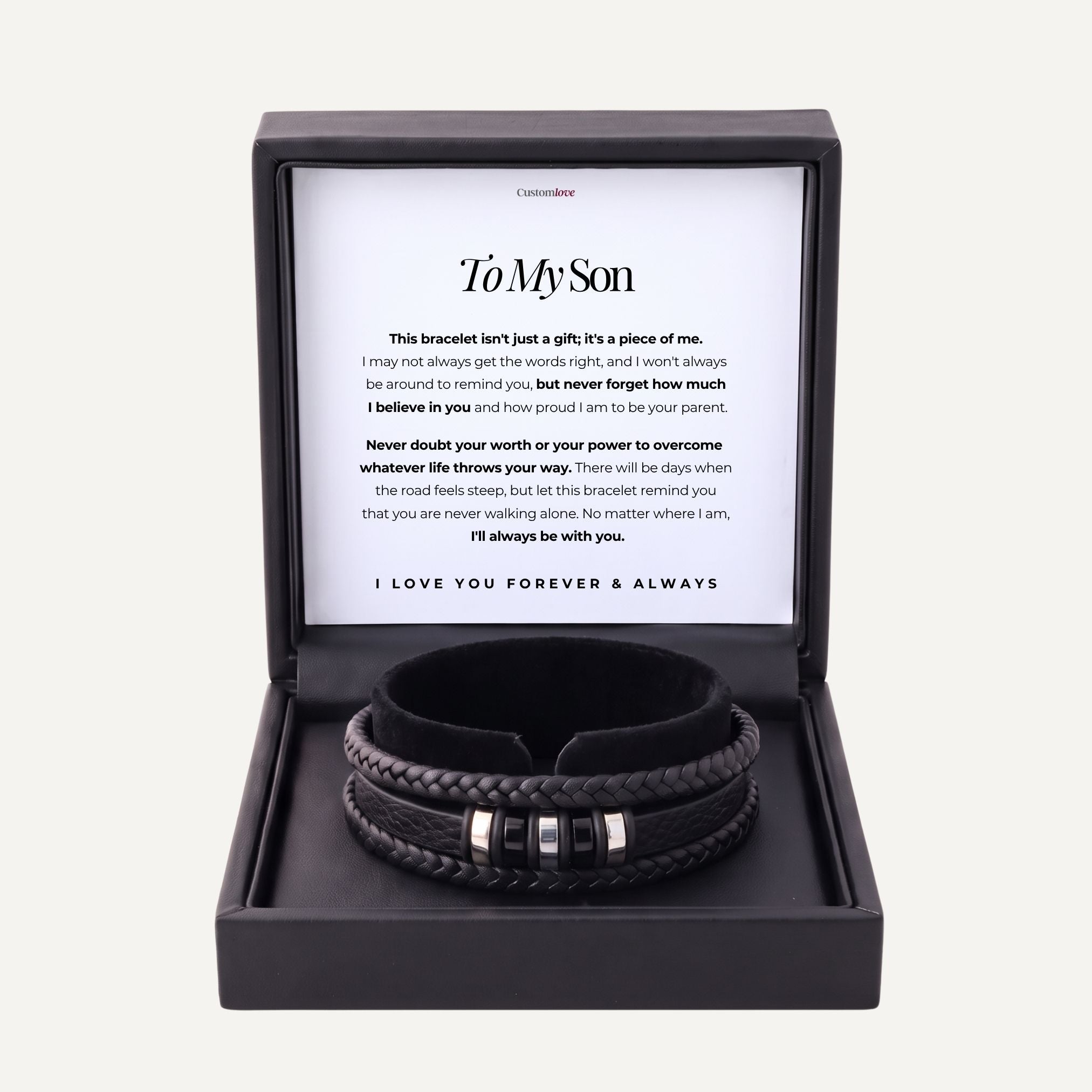 To My Son - You Are Never Walking Alone - Braided Bracelet