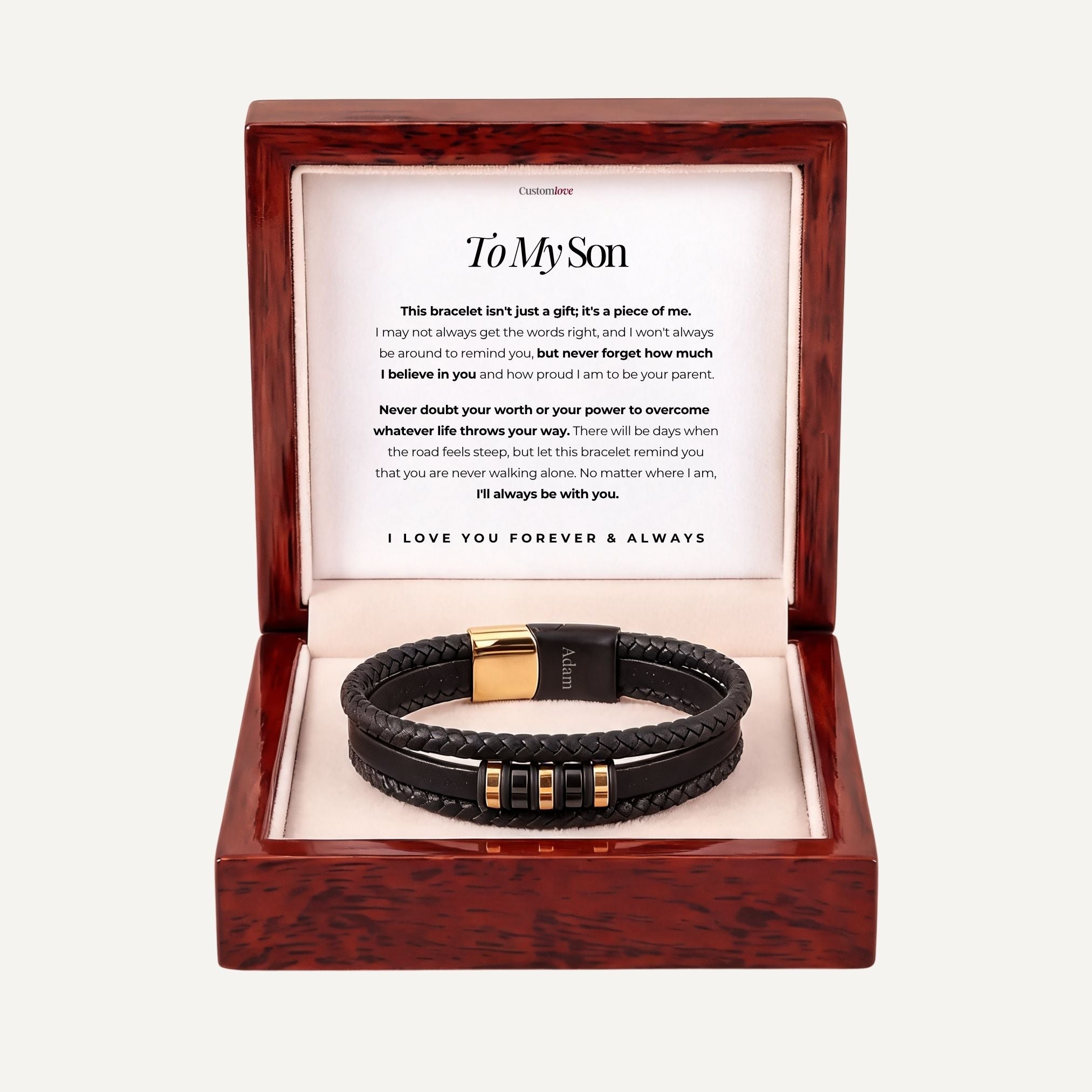 To My Son - You Are Never Walking Alone - Braided Bracelet