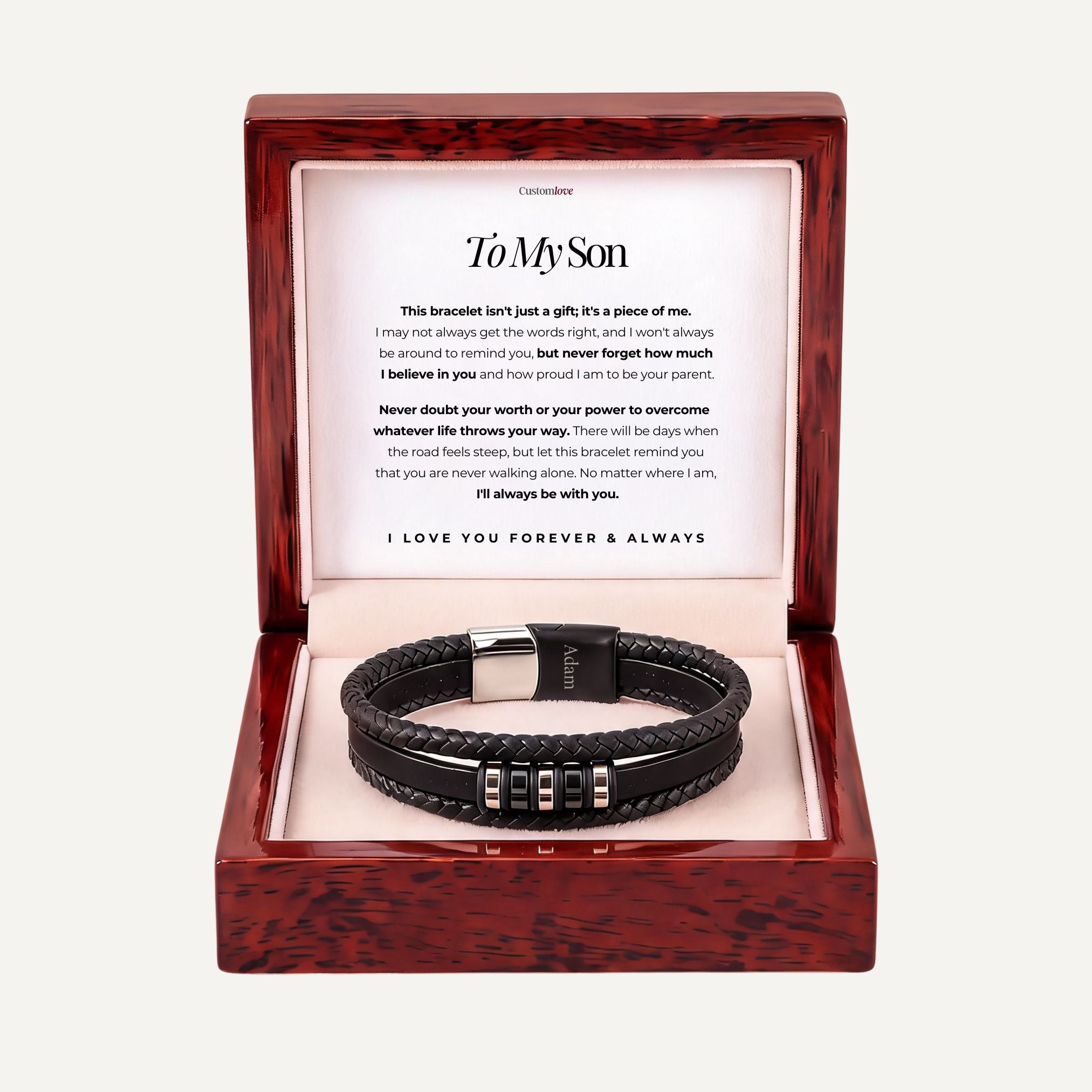 To My Son - You Are Never Walking Alone - Braided Bracelet