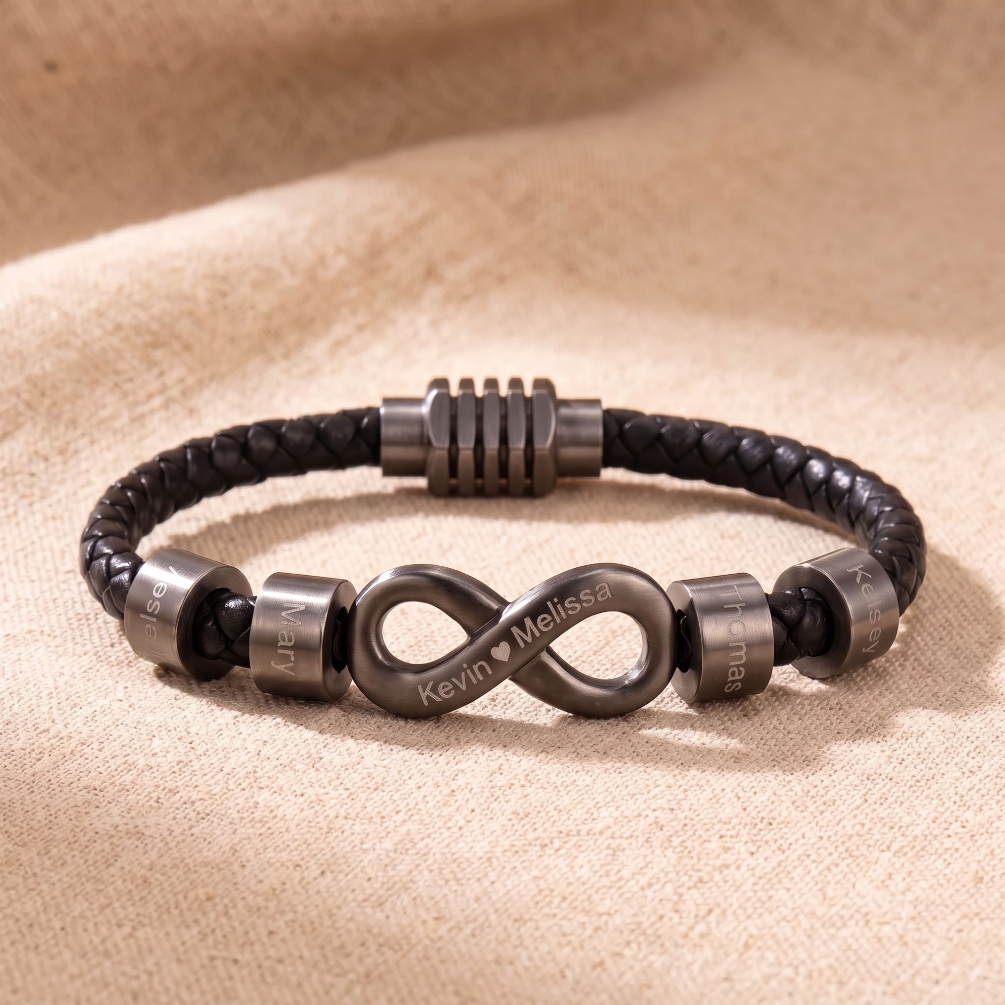 To My Man - Personalized Infinity Bracelet with Beads
