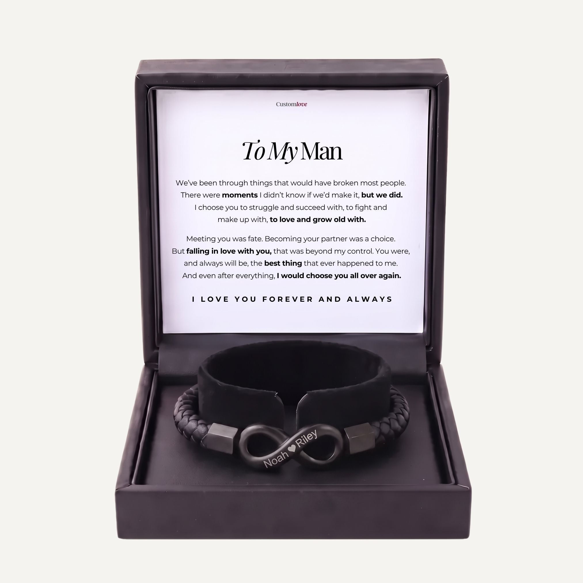 To My Man - I Would Choose You All Over Again - Personalized Infinity Bracelet
