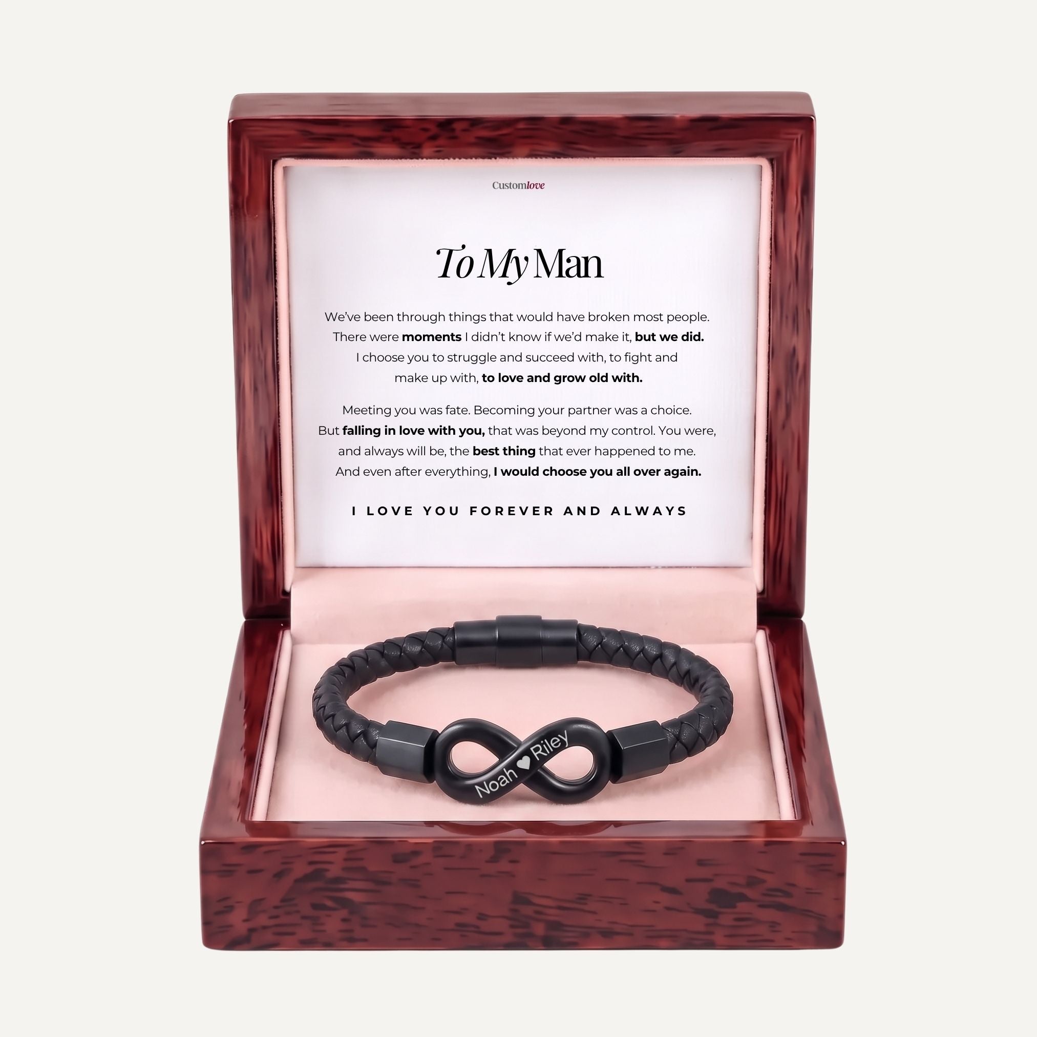 To My Man - I Would Choose You All Over Again - Personalized Infinity Bracelet