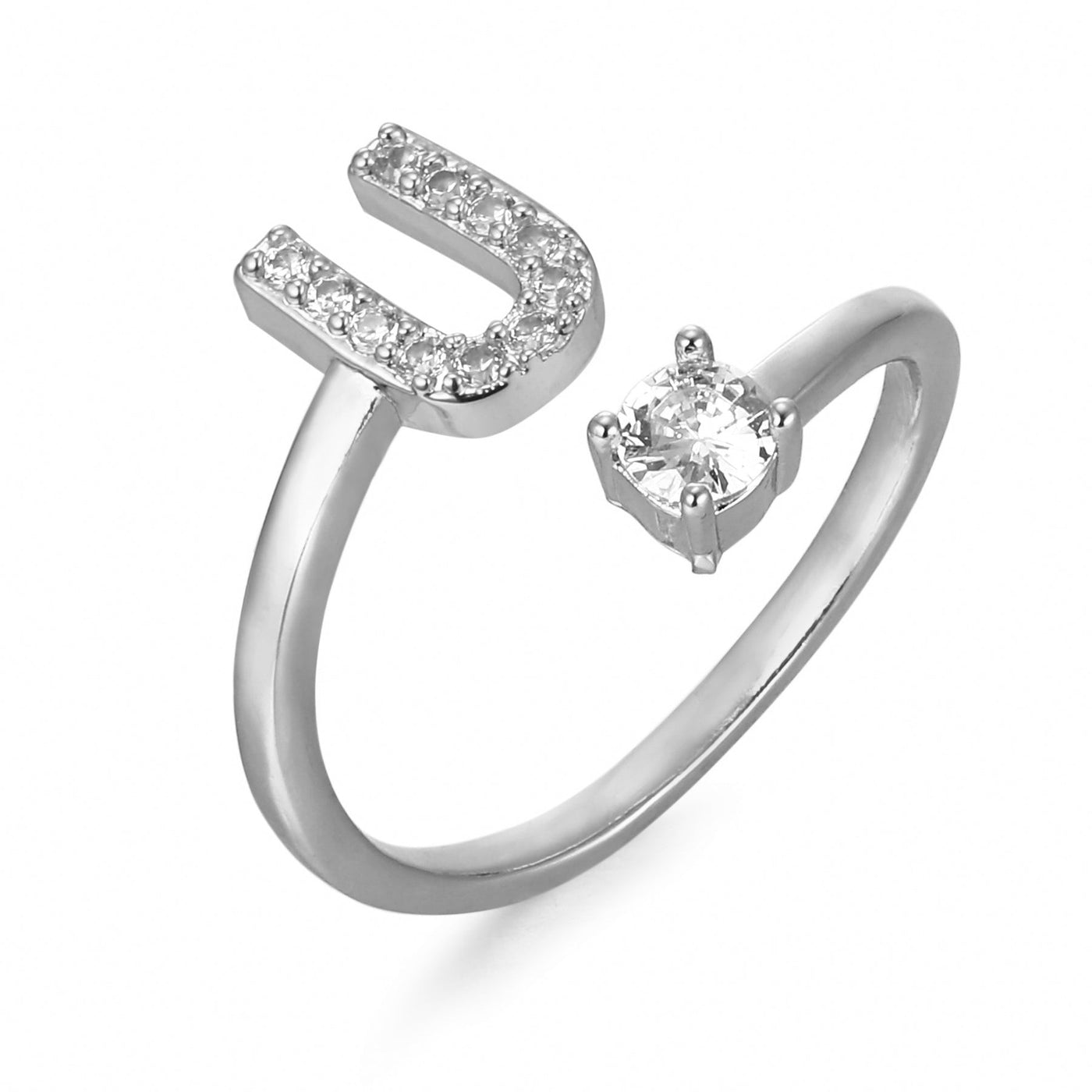 Letter Ring 'Initial' met Zirkonia