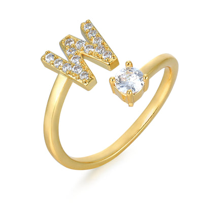 Letter Ring 'Initial' met Zirkonia