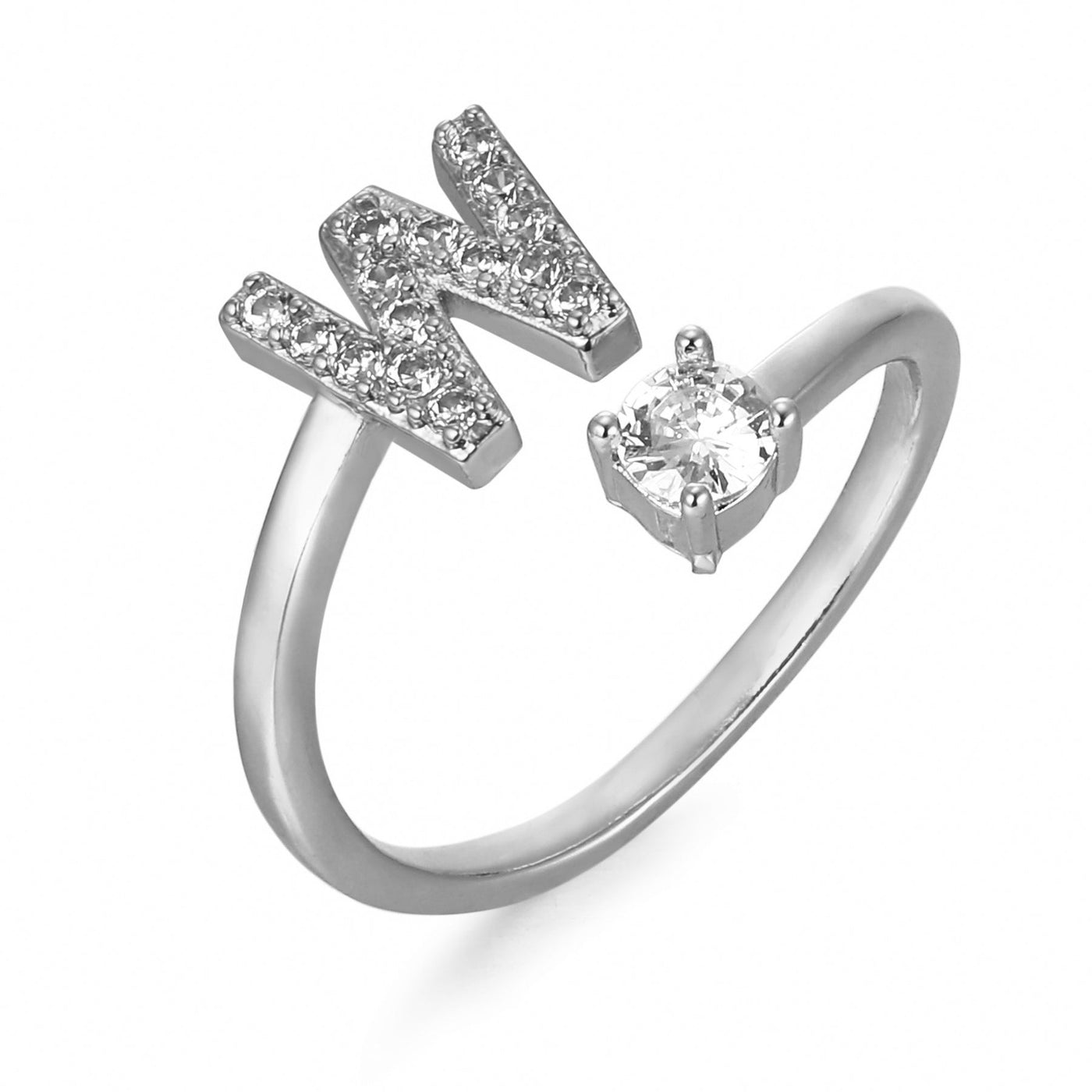 Letter Ring 'Initial' met Zirkonia