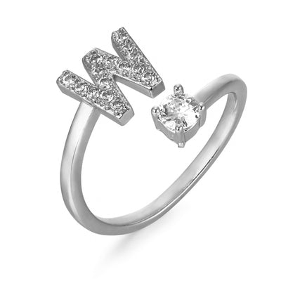 Letter Ring 'Initial' met Zirkonia