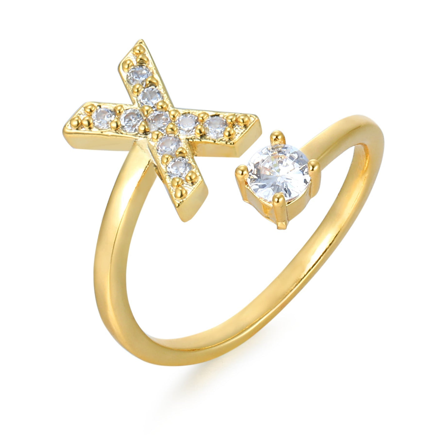 Letter Ring 'Initial' met Zirkonia