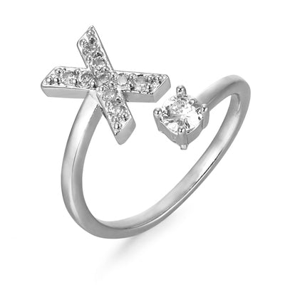 Letter Ring 'Initial' met Zirkonia