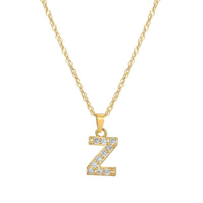 Letter Ketting met Zirkonia