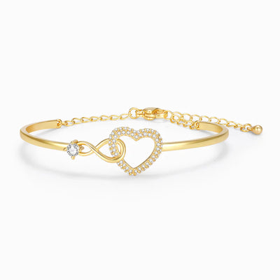 Mom and Daughter - A Link That Can Never Be Undone - Infinity Heart Bracelet