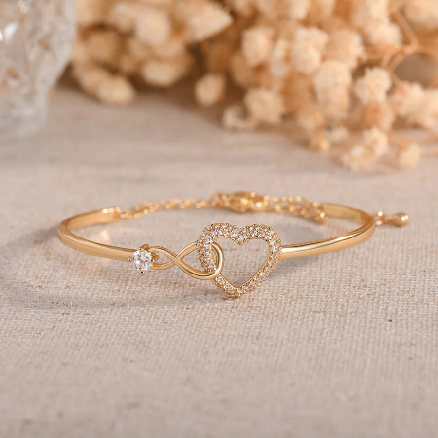 Mom and Daughter - A Link That Can Never Be Undone - Infinity Heart Bracelet