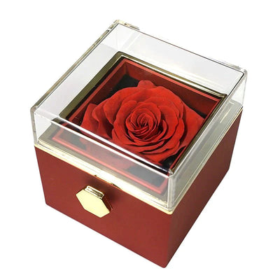 Eternal Rose Box - With Heart Photo Projection Necklace and Real Rose