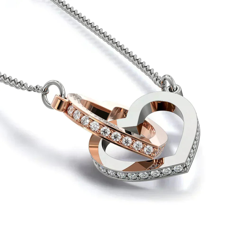 To My Granddaughter - Interlocking Hearts Necklace - Love, Grandma and Grandpa