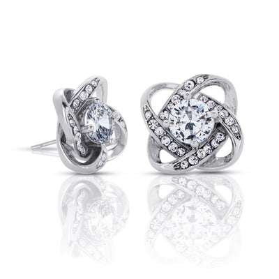 Boucles d'Oreilles en Forme de nœud de diamant