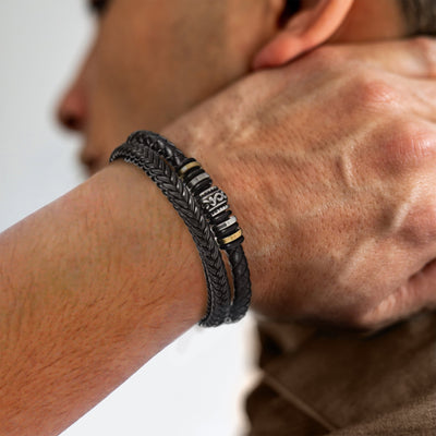 Persoonlijke Lederen Armband voor mannen