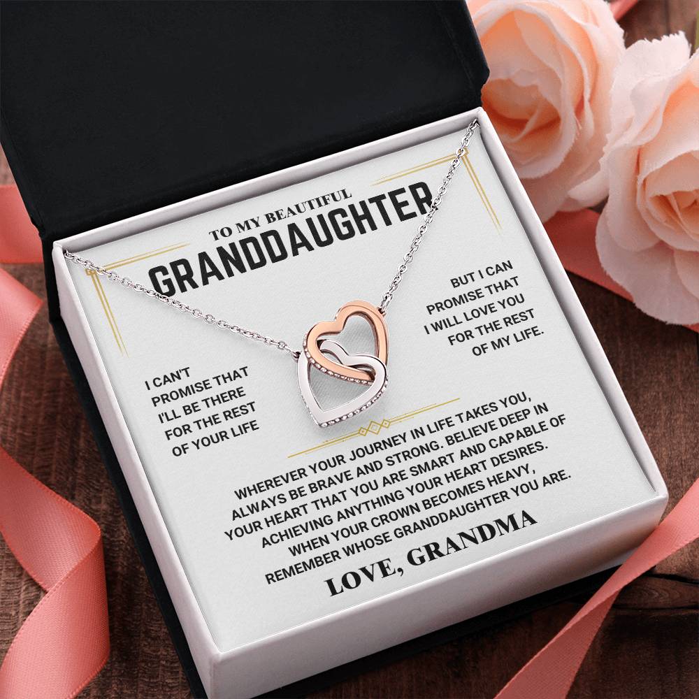 To My Granddaughter - Interlocking Hearts Necklace - Love, Grandma