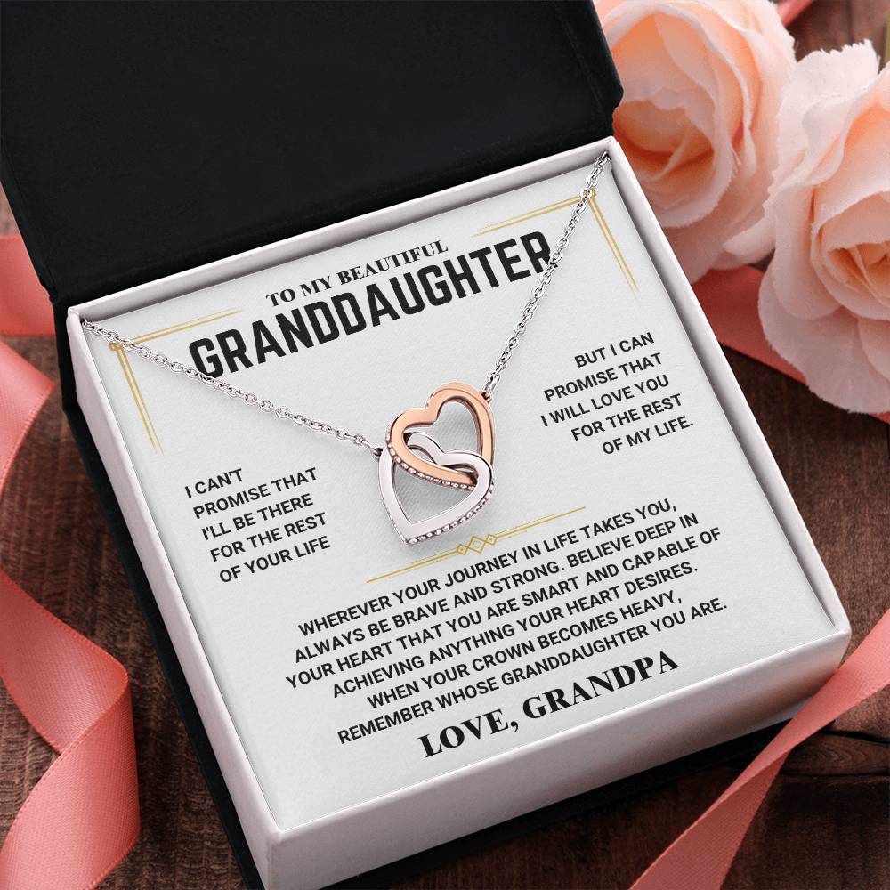 To My Granddaughter - Interlocking Hearts Necklace - Love, Grandpa