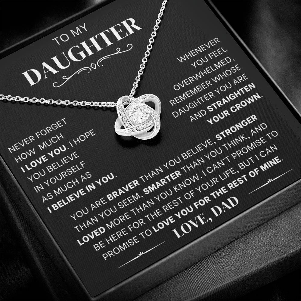 To My Daughter - Love Knot Necklace - Love, Dad