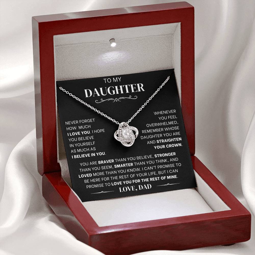 To My Daughter - Love Knot Necklace - Love, Dad