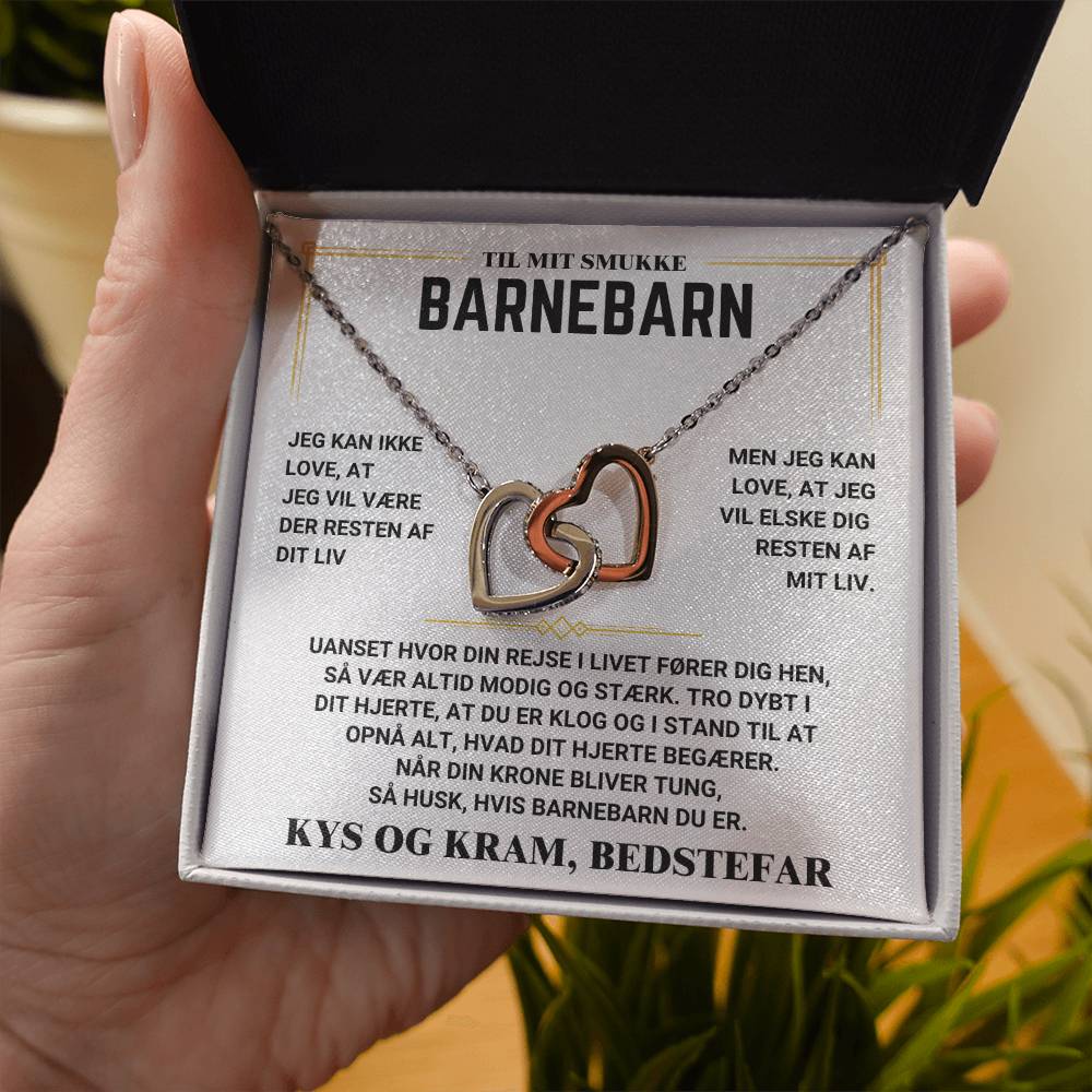 Til Mit Barnebarn - Hjertehalskæde - Kys og Kram, Bedstefar