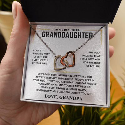 To My Granddaughter - Interlocking Hearts Necklace - Love, Grandpa