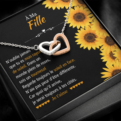 A Ma Fille - Tu Es Mon Rayon De Soleil - Collier De Coeur