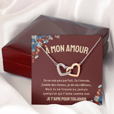 A Mon Amour - je t'aime pour toujours - collier de cœurs imbriqués