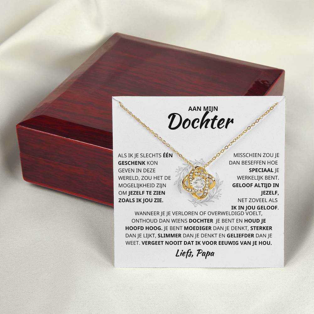 Aan Mijn Dochter - Geloof Altijd in Jezelf - Love Knot Ketting