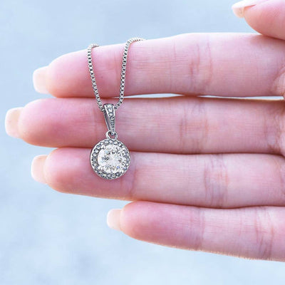 To My Soulmate – 14k White Gold Circle Necklace