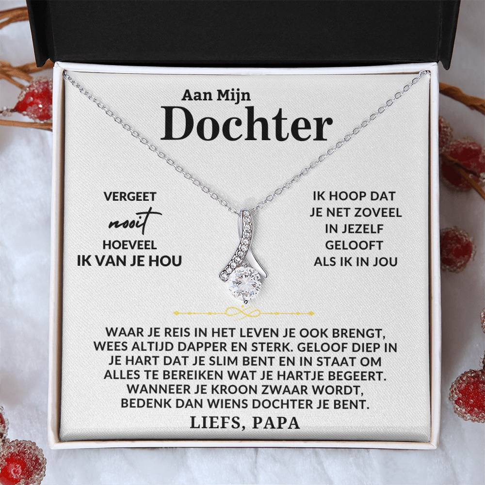 Aan Mijn Dochter - Liefs Papa - 14k Witgoud Ketting