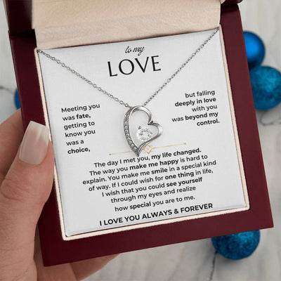 To My Love - You Make My Heart Happy - Heart Necklace