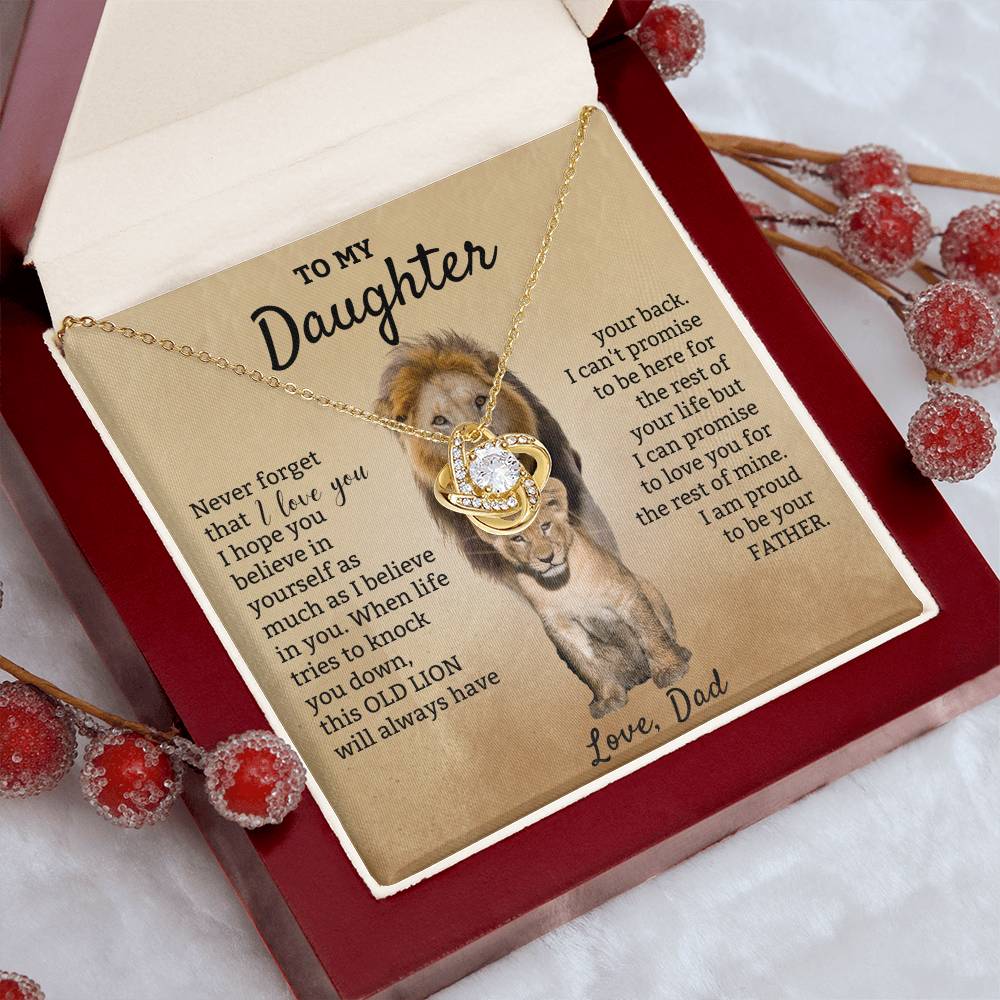 To My Daughter - Proud of You - Love Knot Necklace