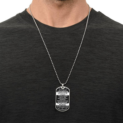 To My Grandson - Always Keep Me in Your Heart - Luxury Dog Tag Necklace