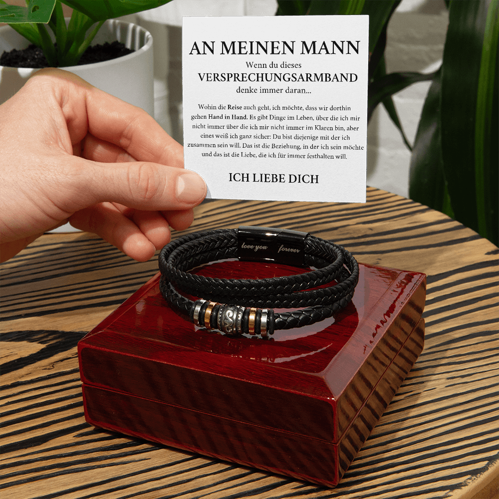 An Meinen Mann – Versprechen-Lederarmband