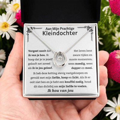 Aan Mijn Kleindochter - Wees Dapper en Mooi - Hoefijzer Ketting