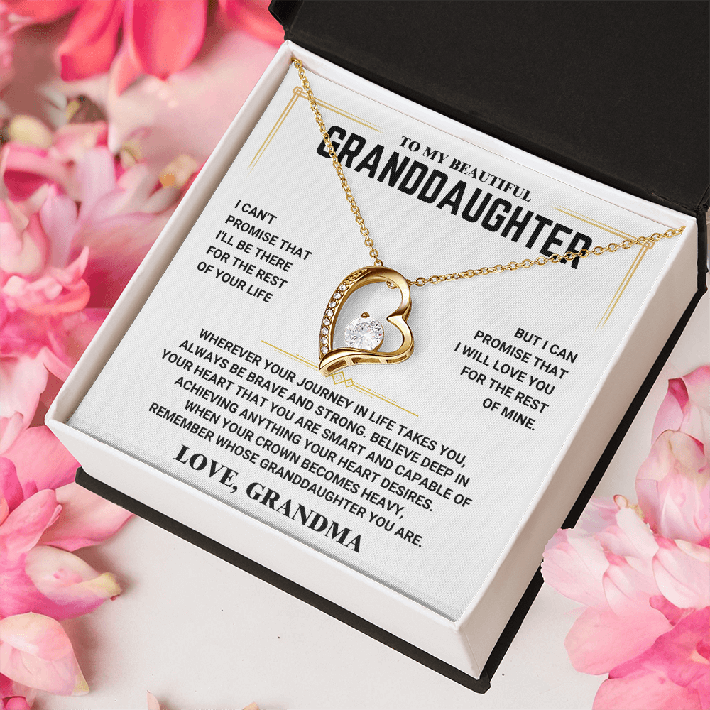 To My Beautiful Granddaughter - Love, Grandma - Heart Necklace