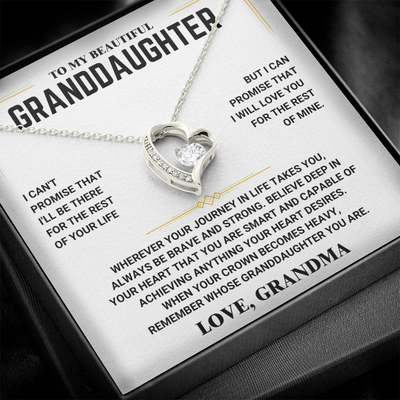 To My Beautiful Granddaughter - Love, Grandma - Heart Necklace