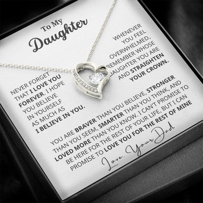 To My Daughter - I Will Always Love You - Forever Love Necklace