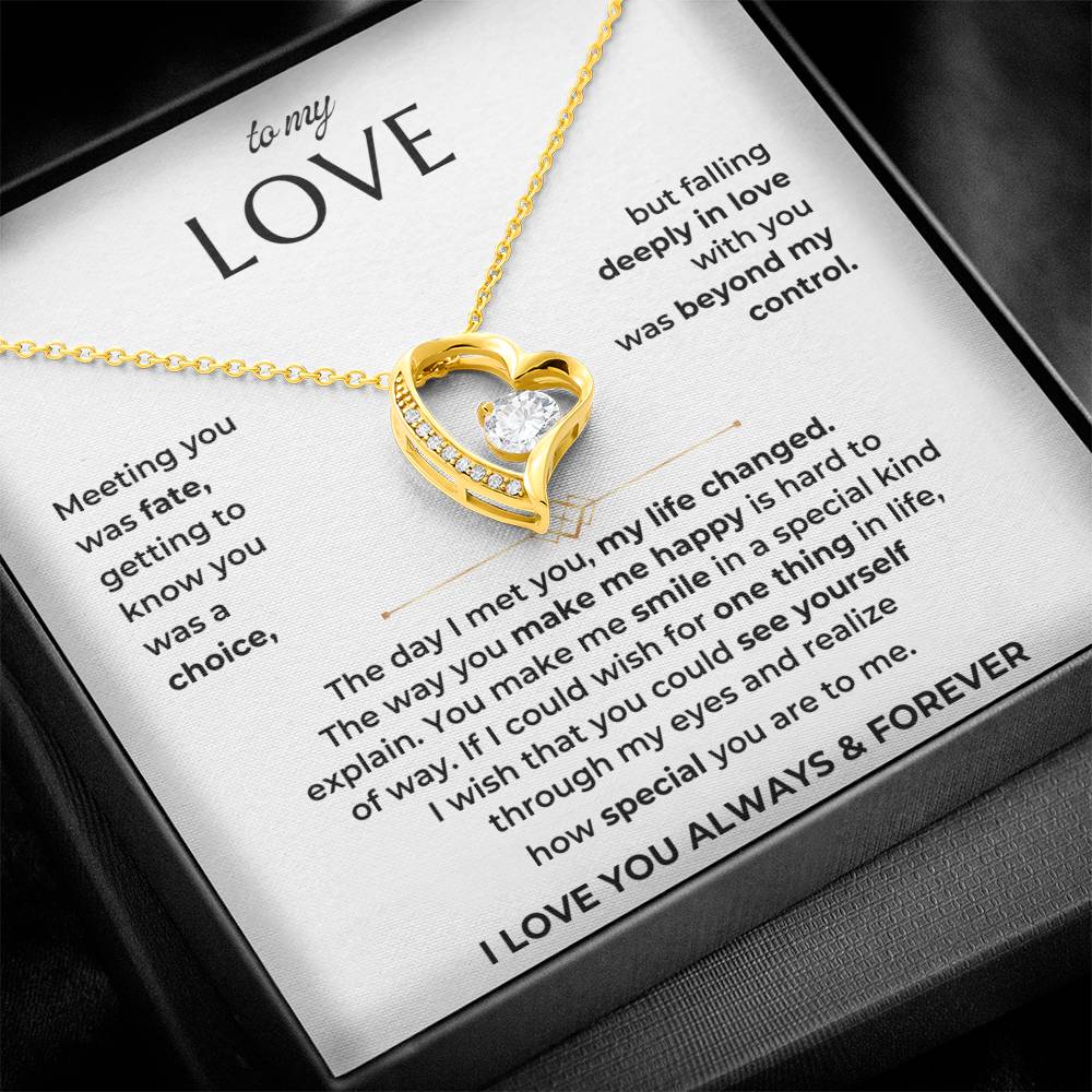 To My Love - You Make My Heart Happy - Heart Necklace