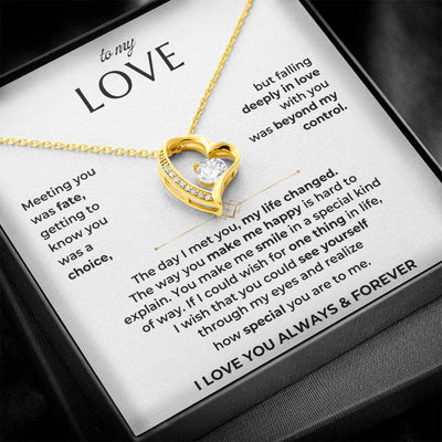 To My Love - You Make My Heart Happy - Heart Necklace